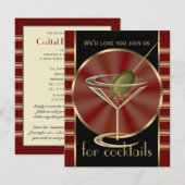 Cocktail Party Small Invitations Kaart (Voorkant / Achterkant)