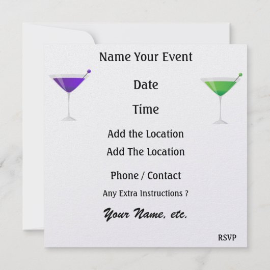 Cocktail PARTY - SRF Kaart (Achterkant)