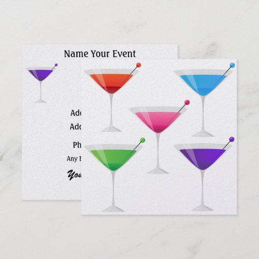 Cocktail PARTY - SRF Kaart (Voorkant / Achterkant)