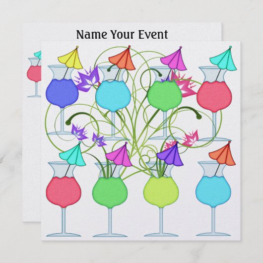 Cocktail PARTY - SRF Kaart (Voorkant / Achterkant)