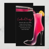 Cocktail Party-Stiletto en Cocktails Kaart (Voorkant / Achterkant)