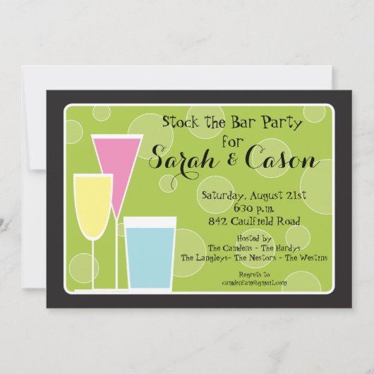 Cocktail Party Trio - Stock the Bar Invitation Kaart (Voorkant)