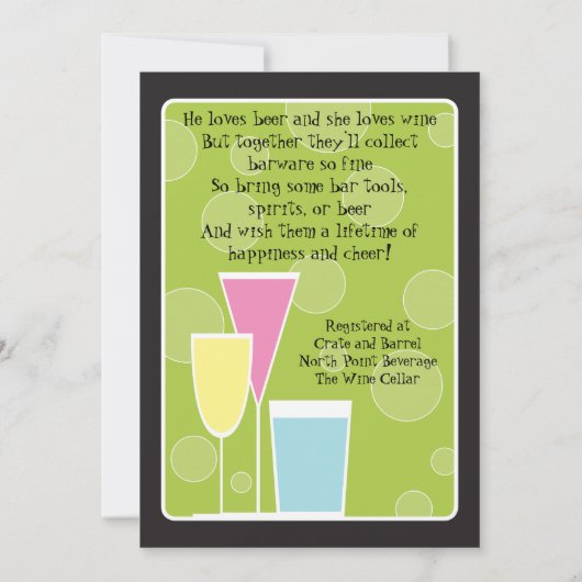 Cocktail Party Trio - Stock the Bar Invitation Kaart (Achterkant)