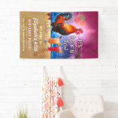 Cocktail Party Tropical Rooster Funny Birthday Spandoek (Insitu)