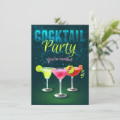 Cocktail Party Uitnodiging Kaarten (Staand voorkant)