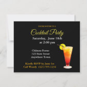 Cocktail Party uitnodiging Tropische bloemen uitno (Achterkant)