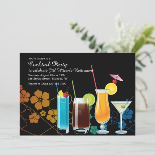 Cocktail Party uitnodigingen (Staand voorkant)