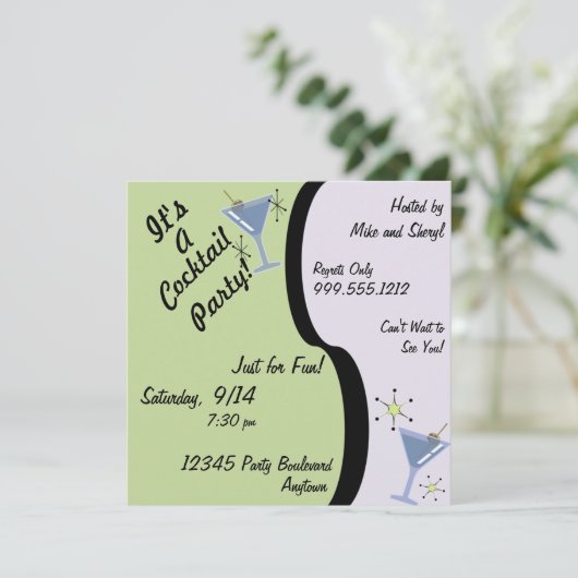 Cocktail Party-uitnodigingen Kaart (Staand voorkant)