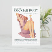 Cocktail Party-uitnodigingen |  pop-upmeisje Kaart (Staand voorkant)
