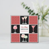 Cocktail Party-uitnodigingen voor de Feestdagen Kaart (Staand voorkant)