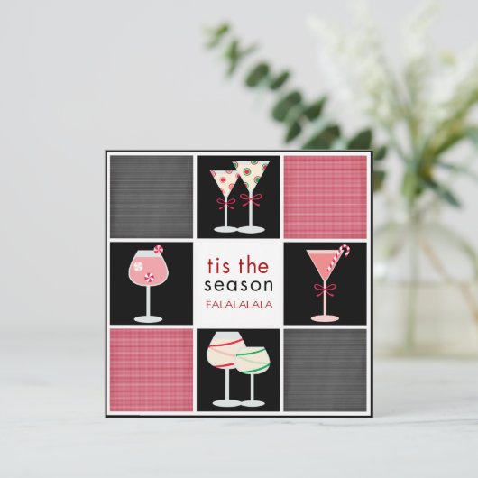 Cocktail Party-uitnodigingen voor de Feestdagen Kaart (Staand voorkant)