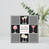 Cocktail Party-uitnodigingen voor de Feestdagen Kaart (Staand voorkant)