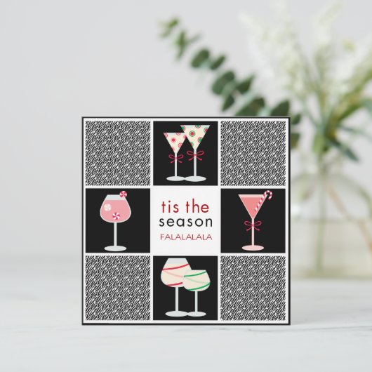 Cocktail Party-uitnodigingen voor de Feestdagen Kaart (Staand voorkant)