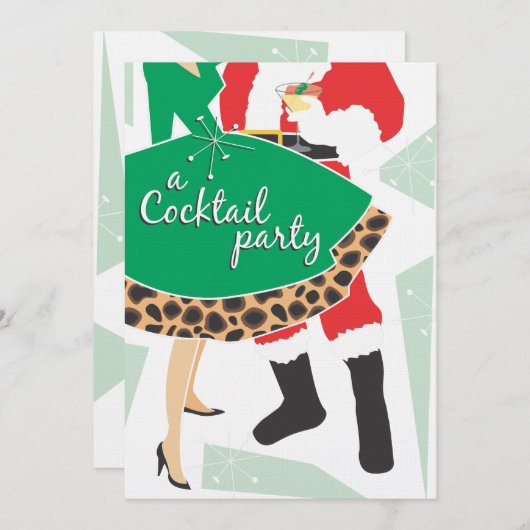 Cocktail Party | Uitnodigingen voor feestdagen (Voorkant / Achterkant)