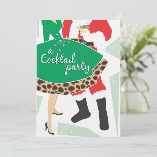 Cocktail Party | Uitnodigingen voor feestdagen (Staand voorkant)