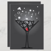 Cocktail party-uitnodigingskaart kaart (Voorkant / Achterkant)