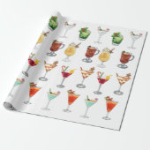 Cocktail Party Vakantie Kerstmis Waterverf Cadeaupapier (Uitgerold)