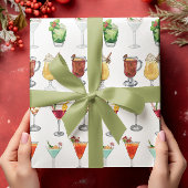 Cocktail Party Vakantie Kerstmis Waterverf Cadeaupapier