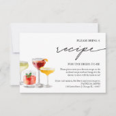 Cocktail Party Vrijgezellenfeest Recept Aanvraag Kaart (Voorkant)