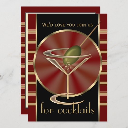 Cocktail Party XL Uitnodigingen (Voorkant / Achterkant)