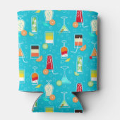Cocktail Pattern op Blauwgroen achtergrond Blikjeskoeler (Achterkant)