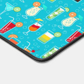 Cocktail Pattern op Blauwgroen achtergrond Bureaumat (Hoek)