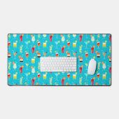 Cocktail Pattern op Blauwgroen achtergrond Bureaumat (Keyboard & Muis)