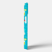 Cocktail Pattern op Blauwgroen achtergrond Case-Mate iPhone Case (Achterkant / Rechts)