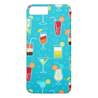 Cocktail Pattern op Blauwgroen achtergrond