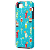 Cocktail Pattern op Blauwgroen achtergrond Case-Mate iPhone Case (Achterkant Links)