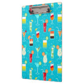 Cocktail Pattern op Blauwgroen achtergrond Klembord (Links)