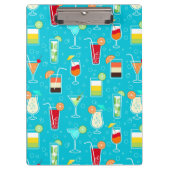 Cocktail Pattern op Blauwgroen achtergrond Klembord (Voorkant)