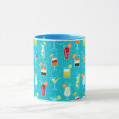 Cocktail Pattern op Blauwgroen achtergrond Mok (Midden)