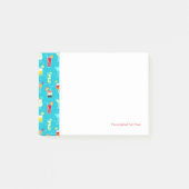 Cocktail Pattern op Blauwgroen achtergrond Post-it® Notes (Voorkant)