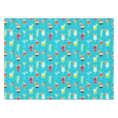 Cocktail Pattern op Blauwgroen achtergrond Tafelkleed (Voorkant (Horizontaal))