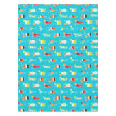 Cocktail Pattern op Blauwgroen achtergrond Tafelkleed (Voorkant)