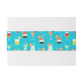 Cocktail Pattern op Blauwgroen achtergrond Uitnodigingen Wikkel (Achterkant Voorbeeld)