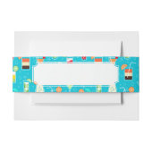 Cocktail Pattern op Blauwgroen achtergrond Uitnodigingen Wikkel (Voorkant Voorbeeld)