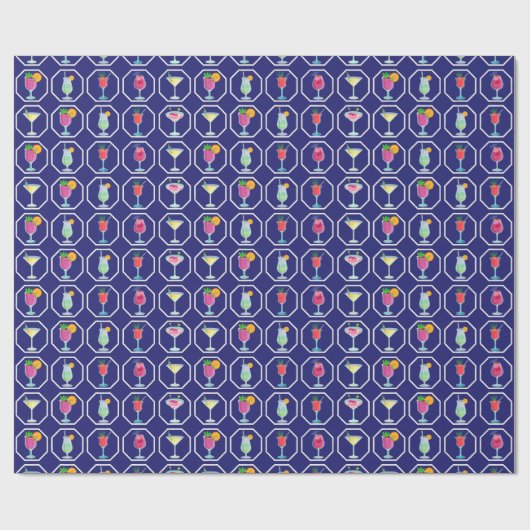 Cocktail Pattern Wrapping Paper Cadeaupapier (Vlak)