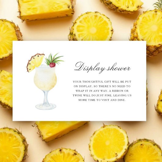 Cocktail Pineapple - Display shower  Informatiekaartje