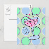 Cocktail Pop Art Briefkaart (Voorkant / Achterkant)