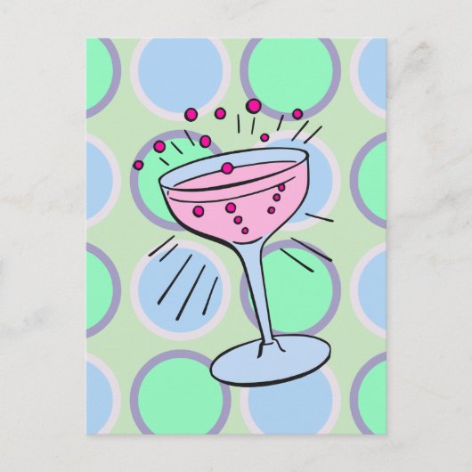 Cocktail Pop Art Briefkaart (Voorkant)