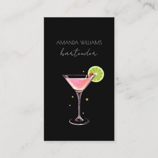 Cocktail Professional Bartender Visitekaartje (Voorkant)