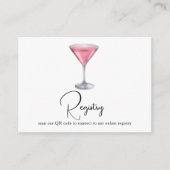 Cocktail QR Code Bridal Shower Registry Informatiekaartje (Voorkant)