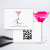 Cocktail QR Code Bridal Shower Registry Informatiekaartje