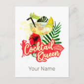 Cocktail Queen  Hen Bachelorette Party Feestdagenkaart (Voorkant)