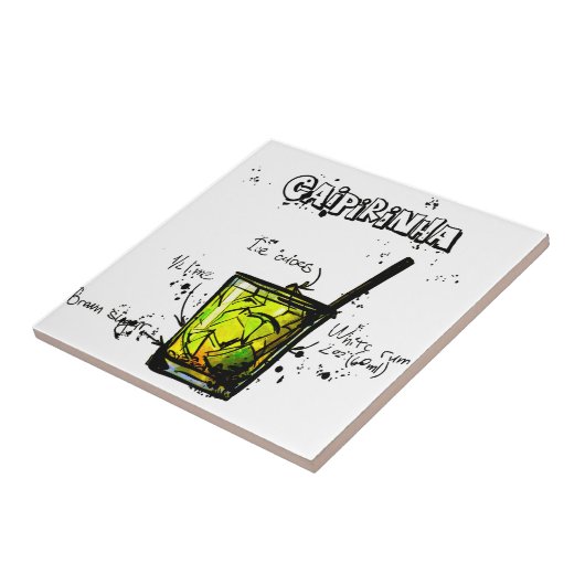 Cocktail Recipe Caipirinia Tegeltje (Zijkant)