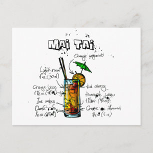 Cocktail Recipe Mai Tai Briefkaart