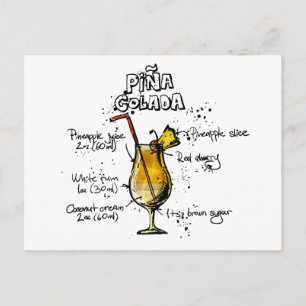 Cocktail Recipe Pina Colada Briefkaart