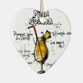 Cocktail Recipe Pina Colada Keramisch Ornament (Rechts)